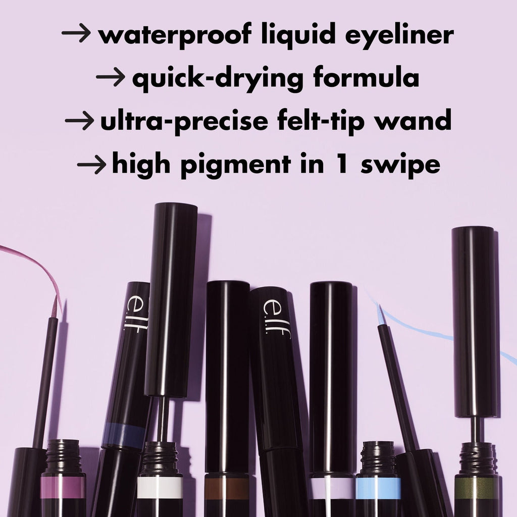 Eyeliner liquide hydrofuge longue tenue e.l.f. Inkwell – Noir
