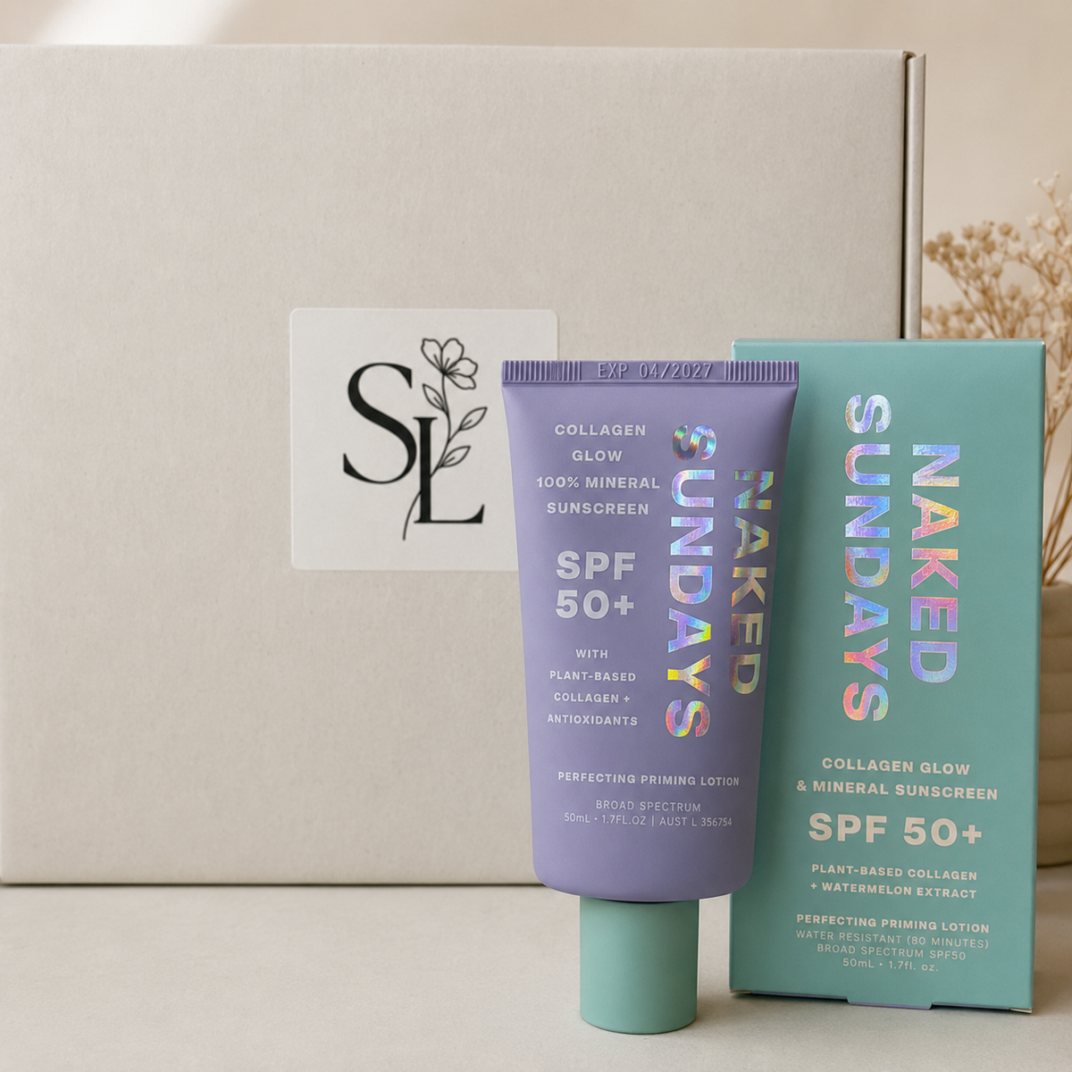 Self love box Denim-B - self-care gift box with denim handbag, skincare, makeup and hair accessories from Anastasia Beverly Hills, Fenty Beauty and more