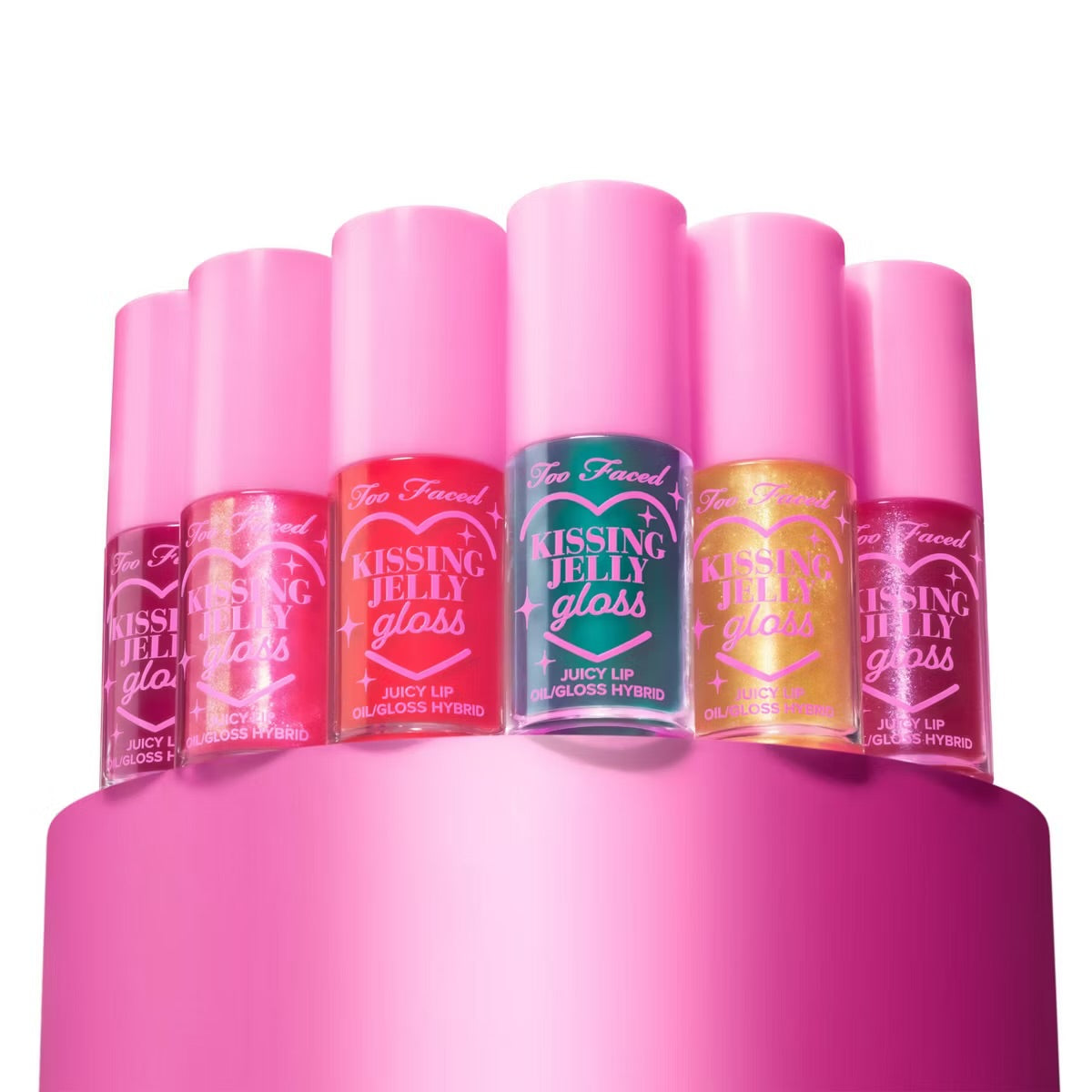 Duo d'huiles à lèvres brillantes Too Faced Kissing Jelly – Bubblegum & Blue Snow Cone (Édition limitée)