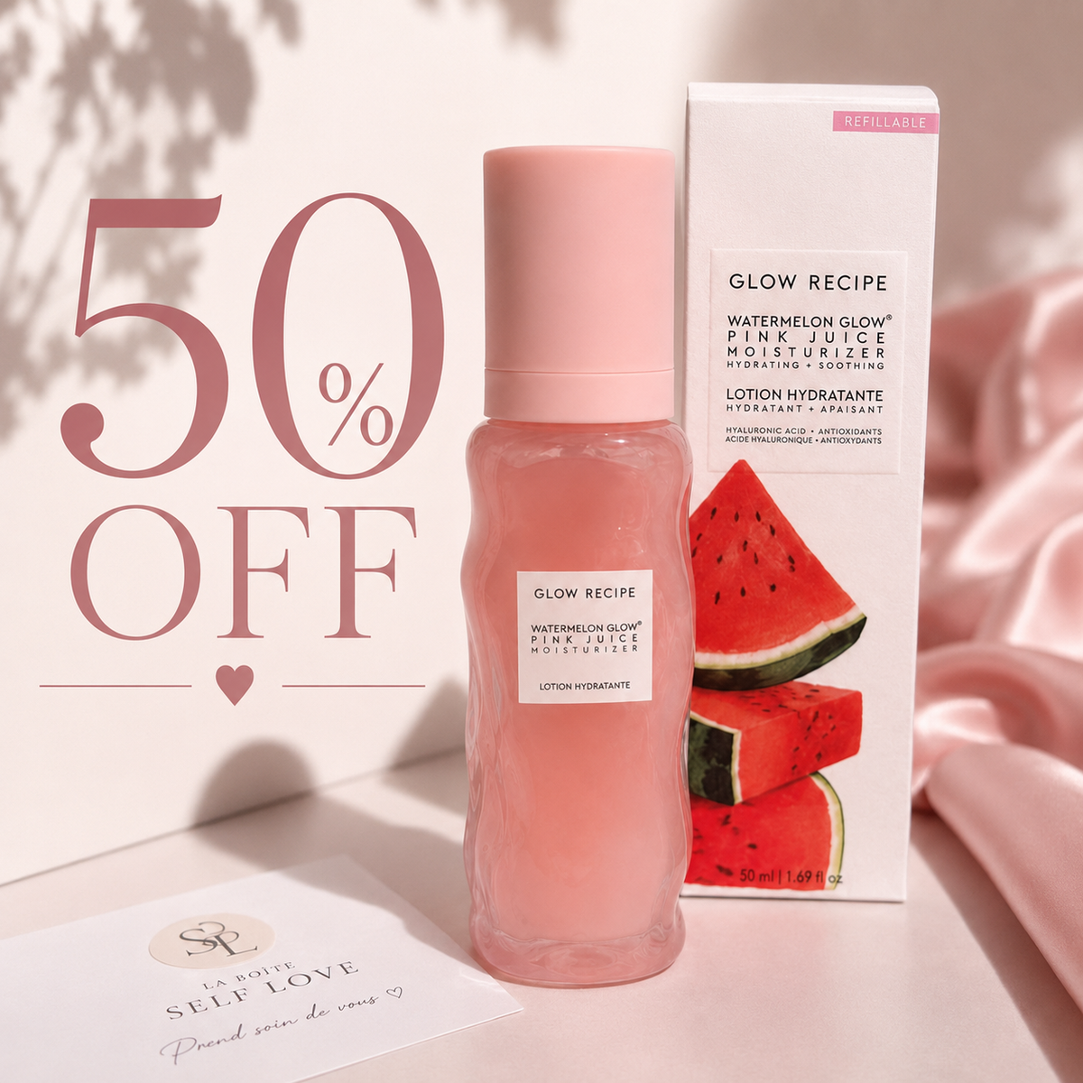 Crème hydratante Watermelon Glow Pink Juice Glow Recipe (50 ml)