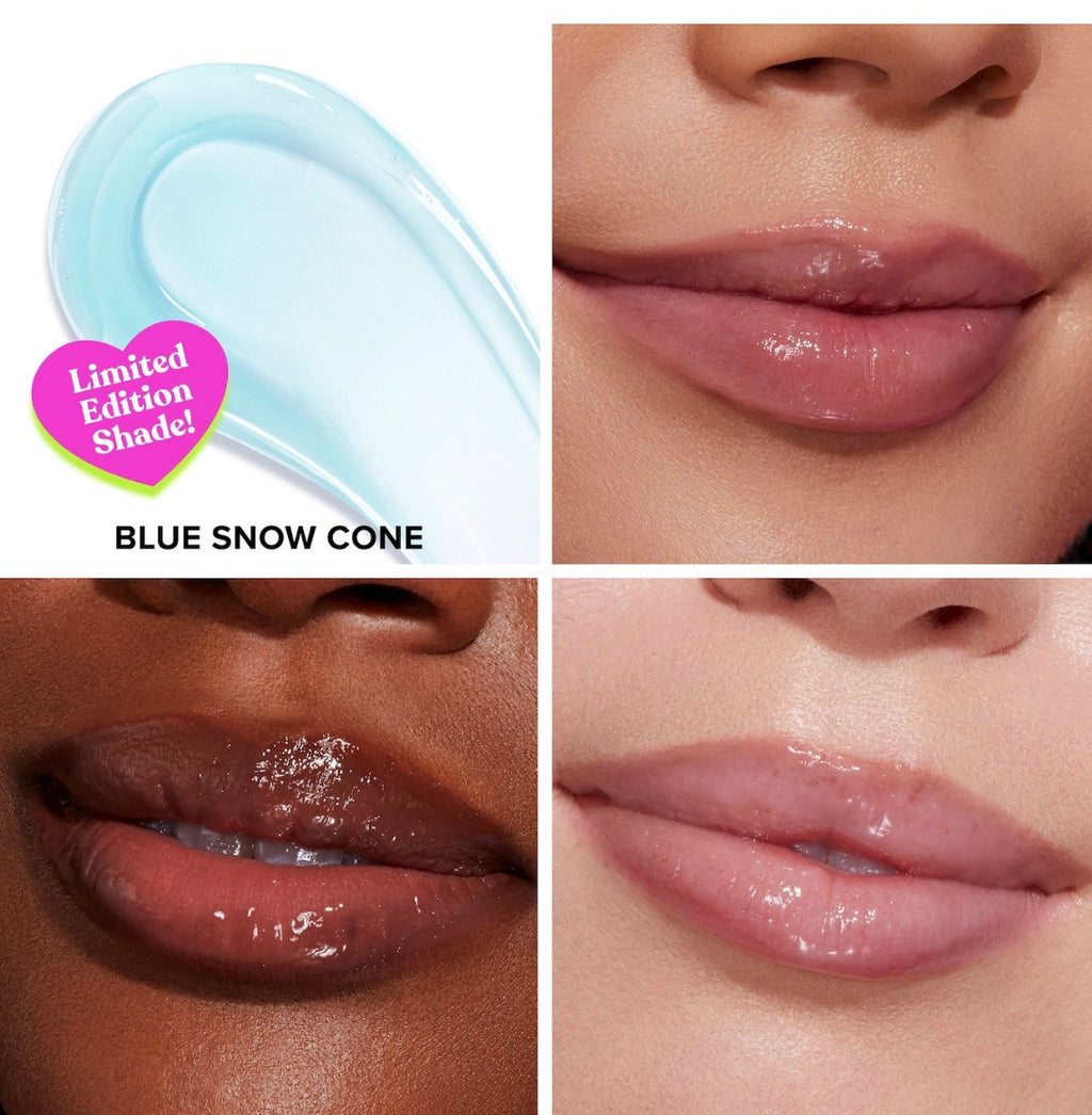 Duo d'huiles à lèvres brillantes Too Faced Kissing Jelly – Bubblegum & Blue Snow Cone (Édition limitée)