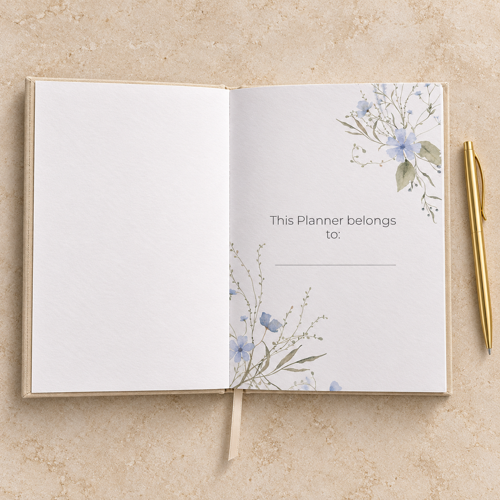 Journal de gratitude et de bien-être — Stylo doré inclus ( version en anglais)