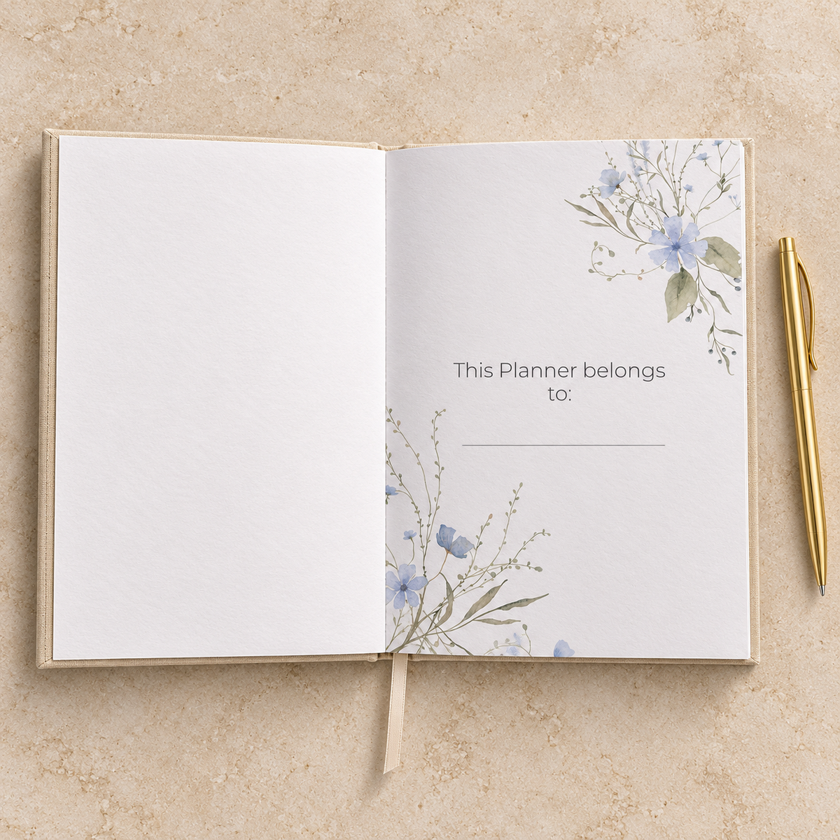 Journal de gratitude et de bien-être — Stylo doré inclus ( version en anglais)