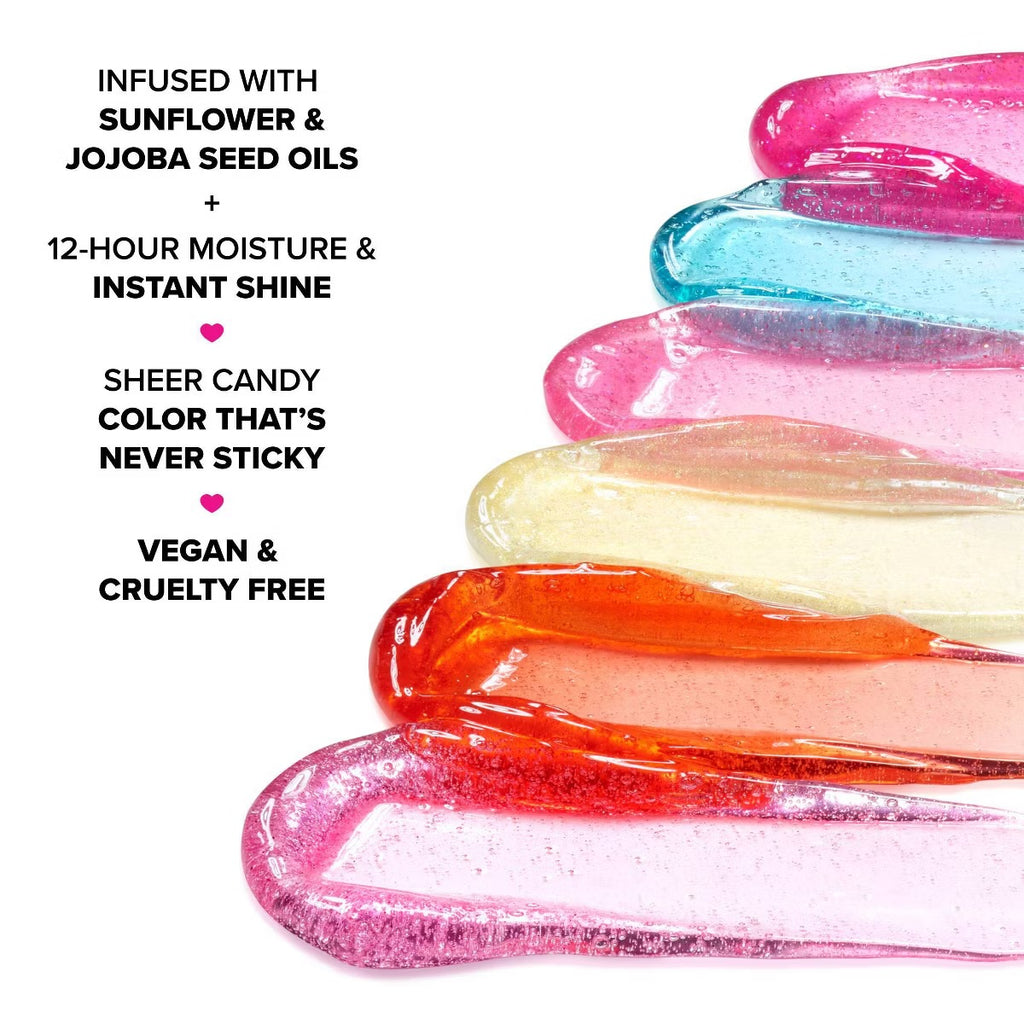 Duo d'huiles à lèvres brillantes Too Faced Kissing Jelly – Bubblegum & Blue Snow Cone (Édition limitée)