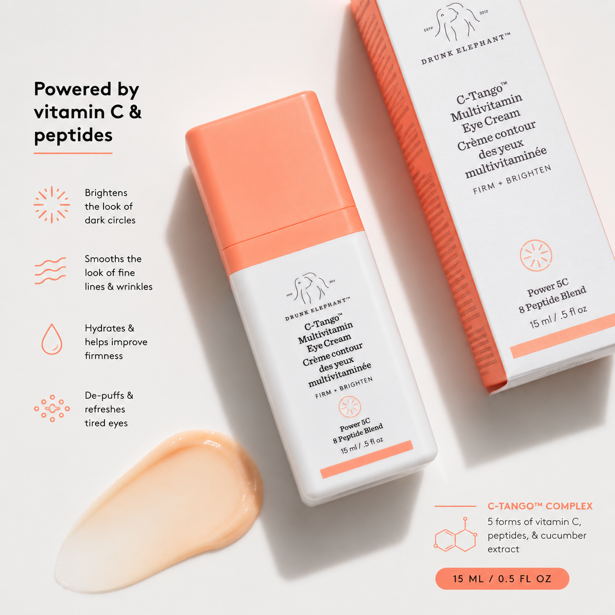 Crème contour des yeux multivitaminée Drunk Elephant C-Tango™ – 15 ml
