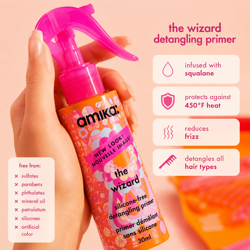 Apprêt démêlant sans silicone Amika The Wizard (30 ml)