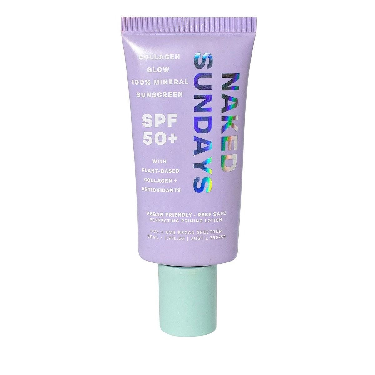Lotion apprêtante FPS50 Naked Sundays Collagen Boost (50 ml)